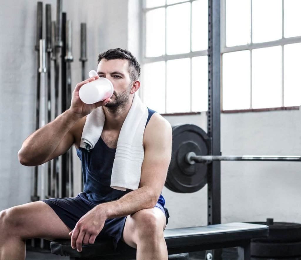 Drink a shake during training